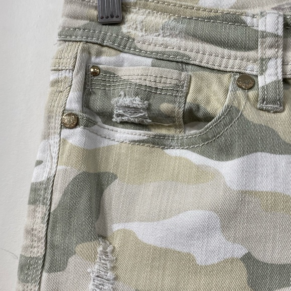 Seven 7 Camouflage High Waist Ripped Skinny Easy fit jeans Beige Green / Cream 6 - Picture 8 of 16